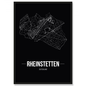 Stadtposter Rheinstetten Black