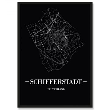 Stadtposter Schiefferstadt Black