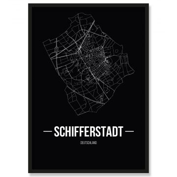 Stadtposter Schiefferstadt Black