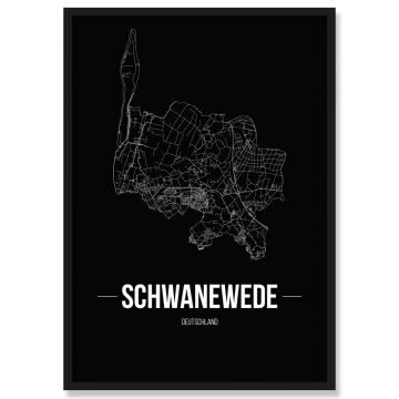 Stadtposter Schwanewede Black