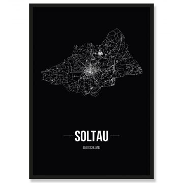 Stadtposter Soltau Black
