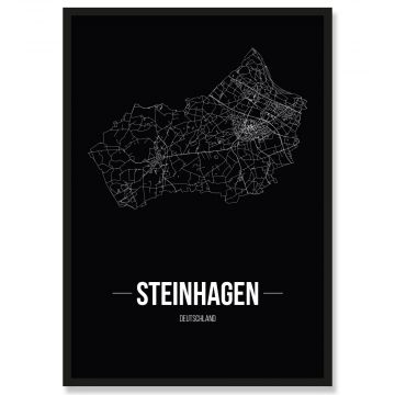 Stadtposter Steinhagen Black