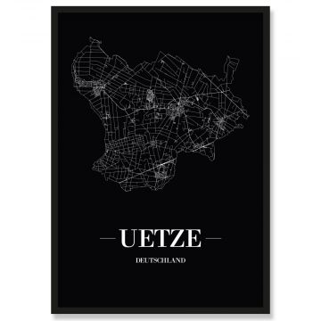 Stadtposter Uetze Black