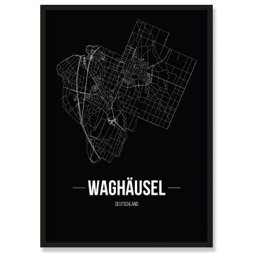 Stadtposter Waghäusel Black