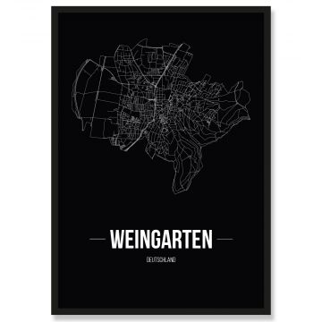 Stadtposter Weingarten Black