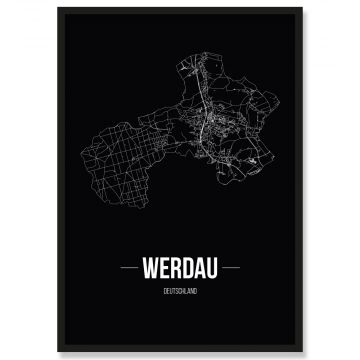 Stadtposter Werdau Black