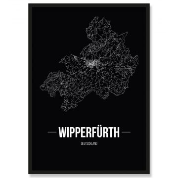 Stadtposter Wipperfürth Black