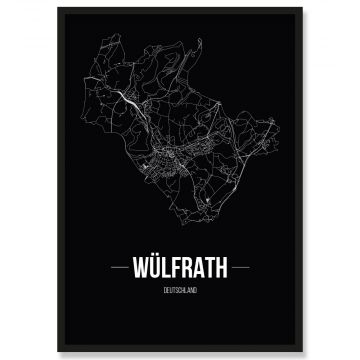 Stadtposter Wülfrath Black