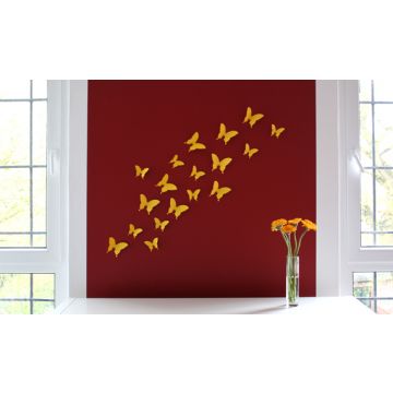 Wandtattoo 3D - Schmetterlinge gelb