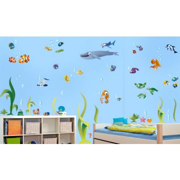 Wandtattoo Set - große bunte Unterwasserwelt