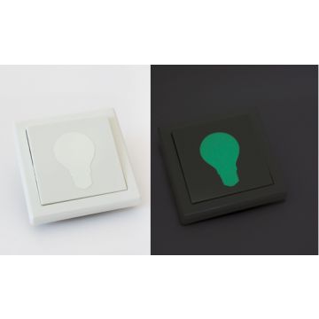 Leuchtaufkleber für Lichtschalter - Glühbirne, Sonne, Mond und Sterne