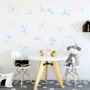 Wandsticker Set XL - Pastell Punkte Blau