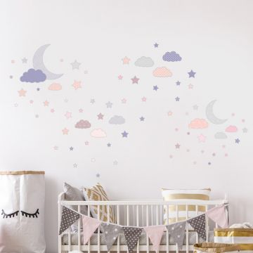 Wandsticker Set XL - Mond und Sterne