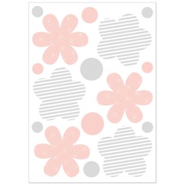 Fensteraufkleber Blumen mit Retromuster