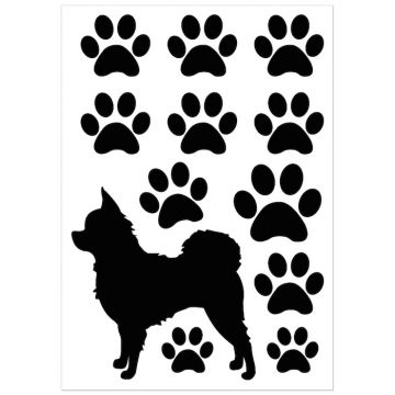 Fensteraufkleber Chihuahua und Pfoten