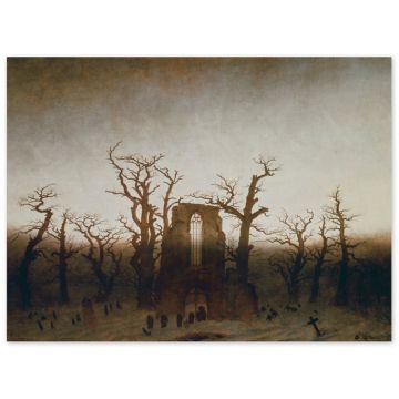 Poster Caspar David Friedrich - Die Abtei im Eichwald, Mönchsbegräbnis im Eichenhain