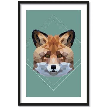 Poster Fuchs Lowpoly