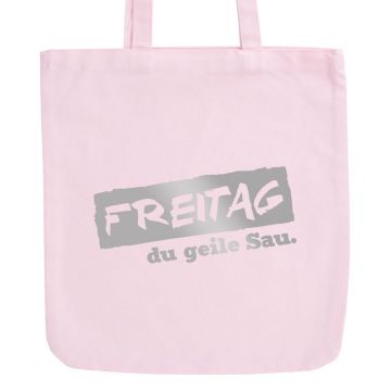 JUNIWORDS Pastell Jutebeutel Freitag du geile Sau.