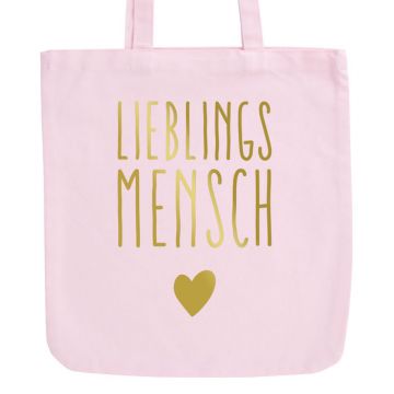 JUNIWORDS Pastell Jutebeutel Lieblingsmensch mit kleinem Herz