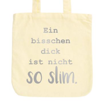 JUNIWORDS Pastell Jutebeutel Ein bisschen dick ist nicht so slim.