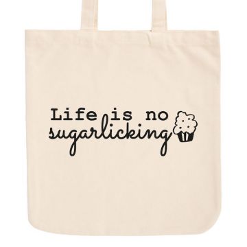JUNIWORDS Pastell Jutebeutel Life is no sugarlicking