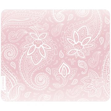 Mousepad weiße Schnörkel auf rosa