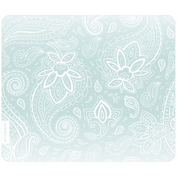 Mousepad weiße Schnörkel auf mint
