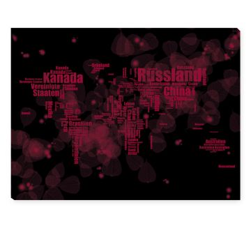 Leinwandbild - schwarz - Typograpfie - Rosa - magenta  