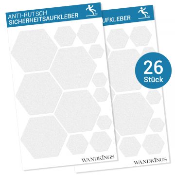 Anti-Rutsch-Sticker Waben, 26 Stück