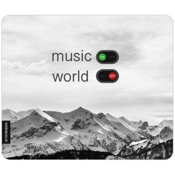 JUNIWORDS Mousepad music on, world off