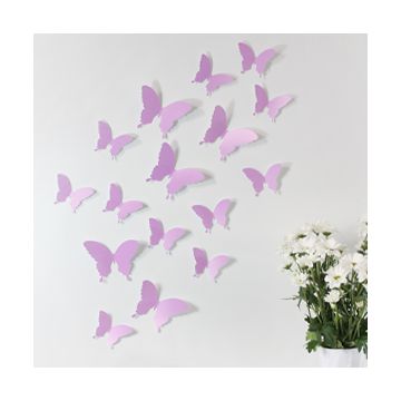 Wandtattoo 3D - Schmetterlinge flieder