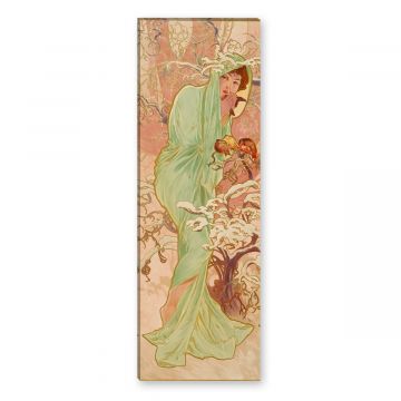 Der Winter von Alfons Mucha als Leinwandbild