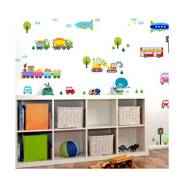 Wandsticker Mega Set - bunte Autowelt