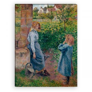 Camille Pissarro - junge Frau und Mädchen am Brunnen