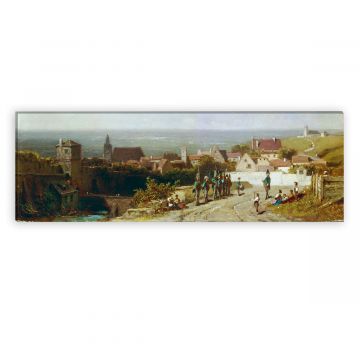 Altes Städtchen auf Leinwand
