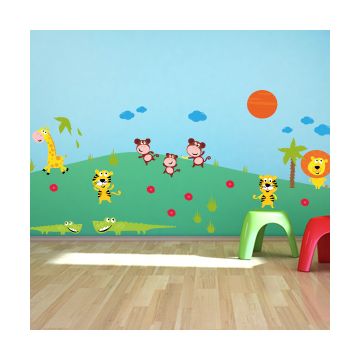 Wandsticker Mega Set - bunte Dschungeltiere