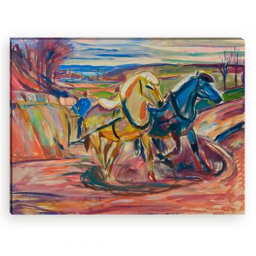 Pflüger im Frühling von Edvard Munch als Leinwandbild