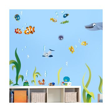 Wandsticker Set - große bunte Unterwasserwelt