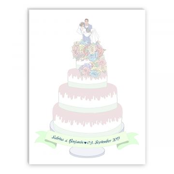 Leinwandbild zur Hochzeit Hochzeitstorte | individualisierbar