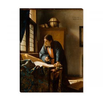 der Geograph von Jan Vermeer als Leinwandbild