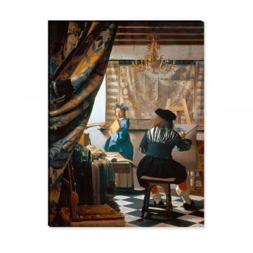 Künstler Leinwandbild Jan Vermeer - die Malkunst