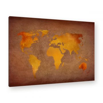 Leinwandbild - Retro - Ocker - Orange - Braun 