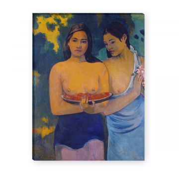 zwei Frauen von Tahiti von Paul Gauguin als Leinwandbild