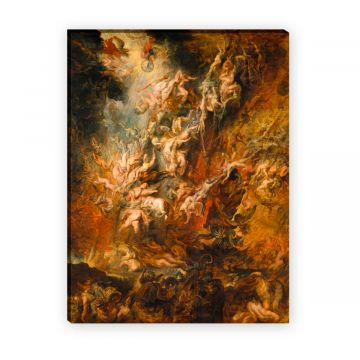 der Höllensturz der Verdammten von Paul Peter Rubens auf Leinwand