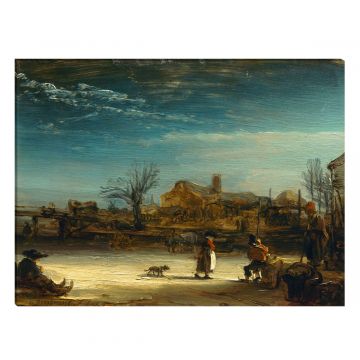 Winterlandschaft von Rembrandt als Leinwandbild