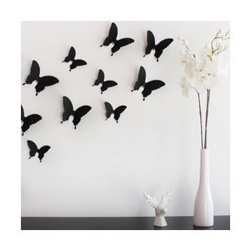 Wandtattoo 3D - Schmetterlinge schwarz