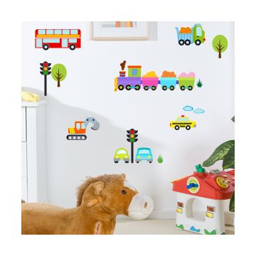 Wandsticker Set XL - bunte Autowelt
