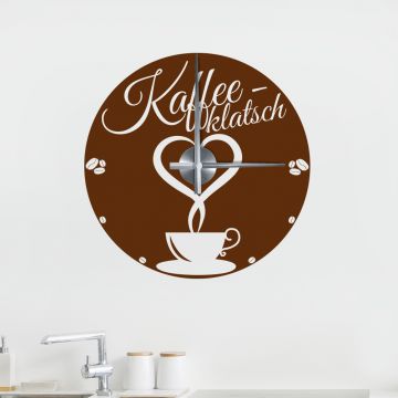 Wandtattoo Uhr Kaffee