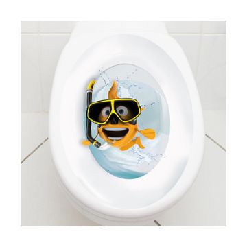 WC Aufkleber Goldfisch Taucherbrille