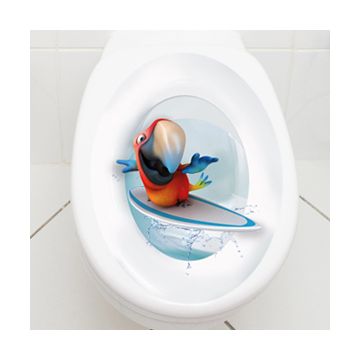 WC Aufkleber Papagei Surfer